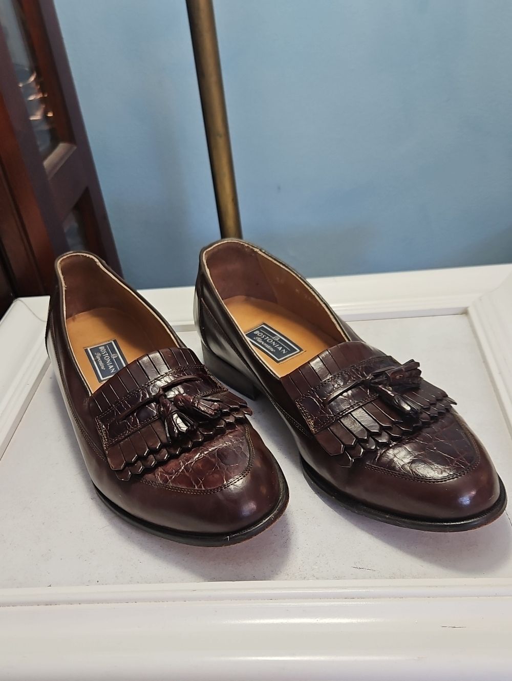 Bostonian Florentine Men's Brown Leather Tassel Kiltie Loafers Size 10
